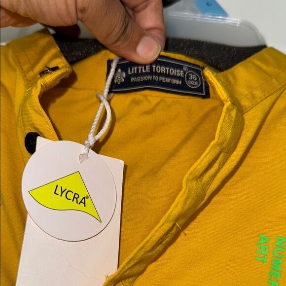 Boys Yellow Polo style Shirt with graphics - Picture 5 of 9